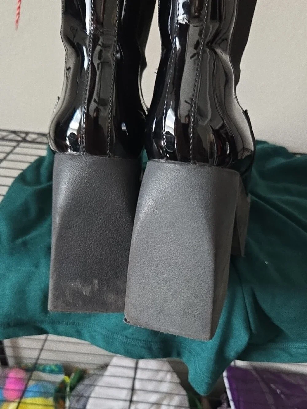 Steve Madden Black Patent Platform Chelsea Boots